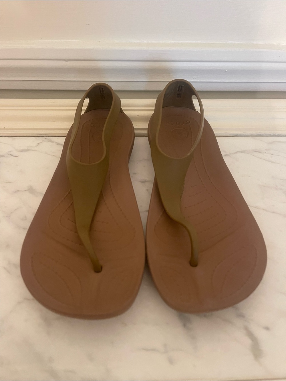 CROCS Brown Sexi T Thong Slingback Sandals